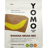 YOMO gluten free banana bread mix, gluten free baking, vegan baking, vegan banana bread