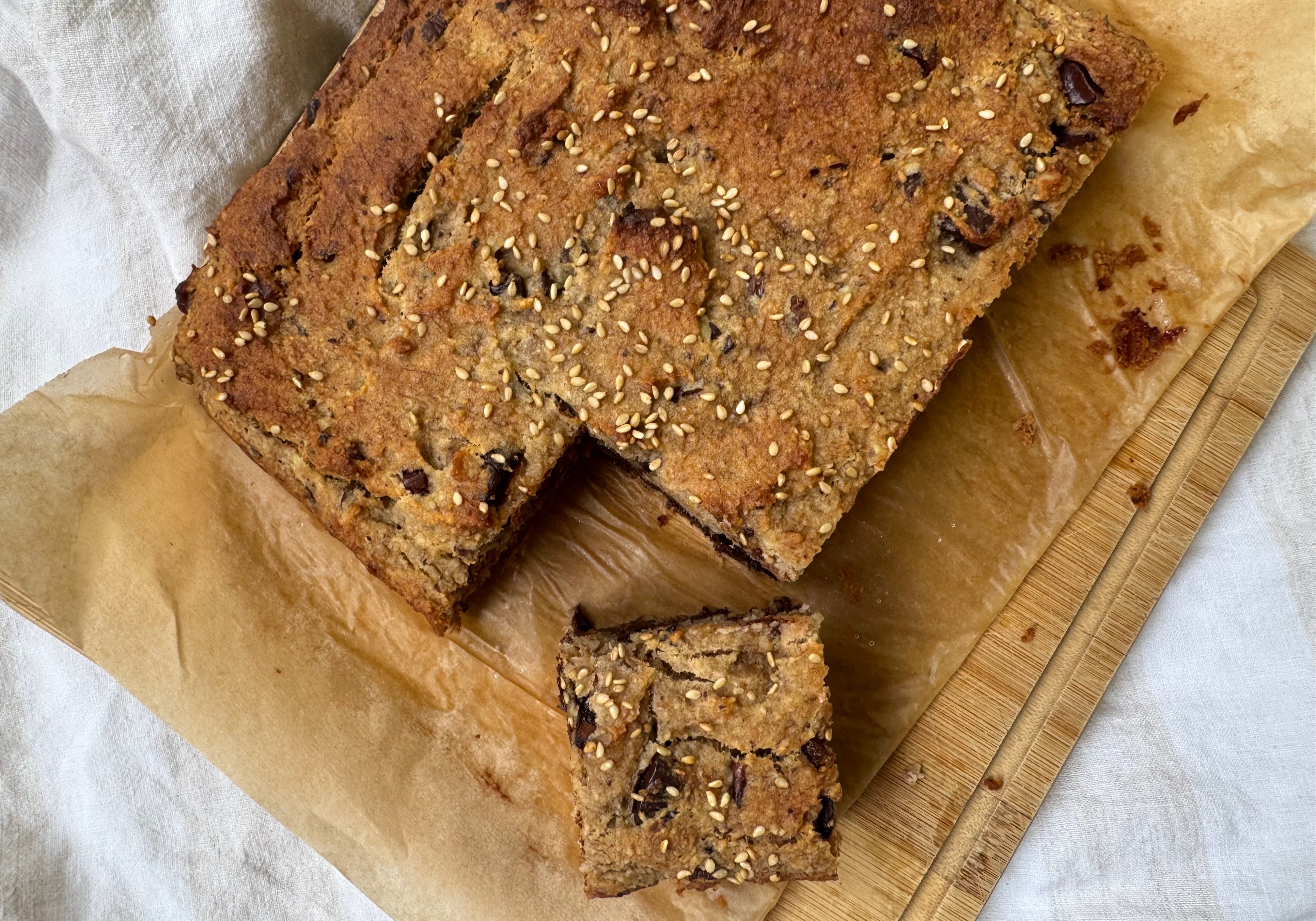 Dark Chocolate Tahini Banana Bread