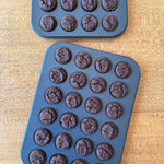 gluten free mini muffins, yomo gluten free choc muffins made mini size, 36 gluten free vegan choc muffins in a baking tin