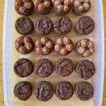 mini gluten free choc muffins for the freezer, gluten free baking for the freezer, YOMO gluten free choc muffin mix