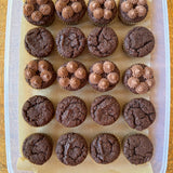 mini gluten free choc muffins for the freezer, gluten free baking for the freezer, YOMO gluten free choc muffin mix