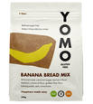 YOMO gluten free banana bread mix, gluten free baking, vegan baking, vegan banana bread