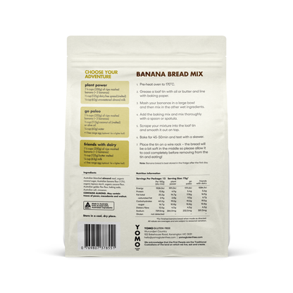 Our gluten free banana bread mix is paleo, vegan friendly and so easy to make